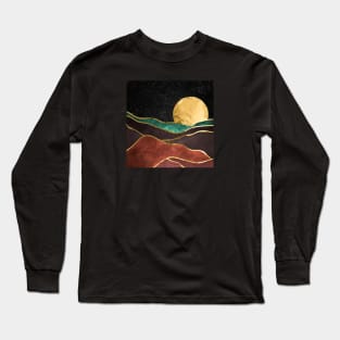 Gold landscape with moon #1 Long Sleeve T-Shirt